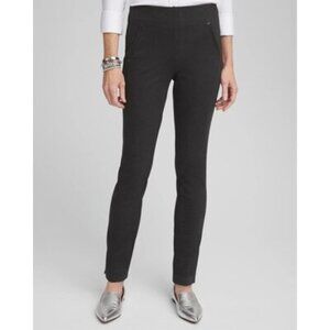 Chico's Juliet Ponte Trim Detail Pants in Graphite Heather Gray Chico's Size 1